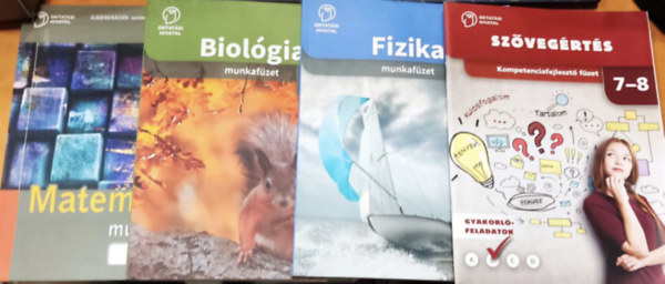 Gyrgy Gza, Csajgi Sndor, Subai Gza - Matematika 8 munkafzet + Biolgia 7-8 munkafzet + Fizika 7-8 munkafzet + Szvegrts 7-8 Kompetenciafejleszt fzet (4 ktet)