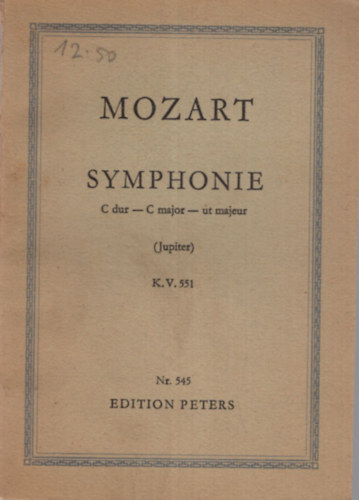 Theodor Kroyer - Mozart Symphonie C-dur- C major-ut majeur