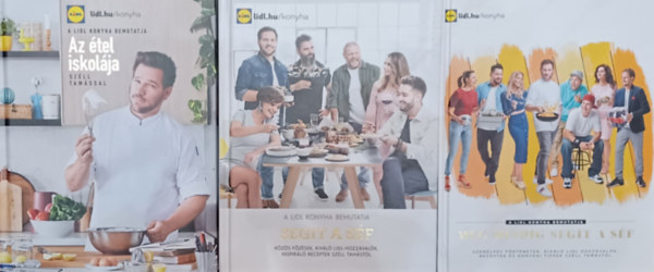 Lidl konyha könyvcsomag: Az étel iskolája + Segít a séf + Még mindig segít a séf  (3 db)