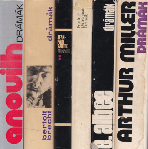 Jean Anouhil, Bertold Brecht, Jean Paul Sartre, Friedrich Dürrenmatt, Edward Albee, Arthur Miller - 6 db drámakötet