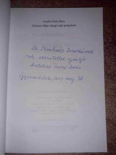 Antaln Tank Mria - Gyimes-vlgyi npi gygyszat