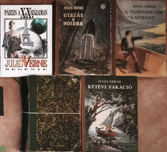 Verne Gyula, Jules Verne - 5db Jules Verne (Verne Gyula) reg�ny - P�rizs a XX. sz�zadban, A bund�k haz�ja, K�t�vi vak�ci�, A tizen�t�ves kapit�ny, Utaz�s a Holdba